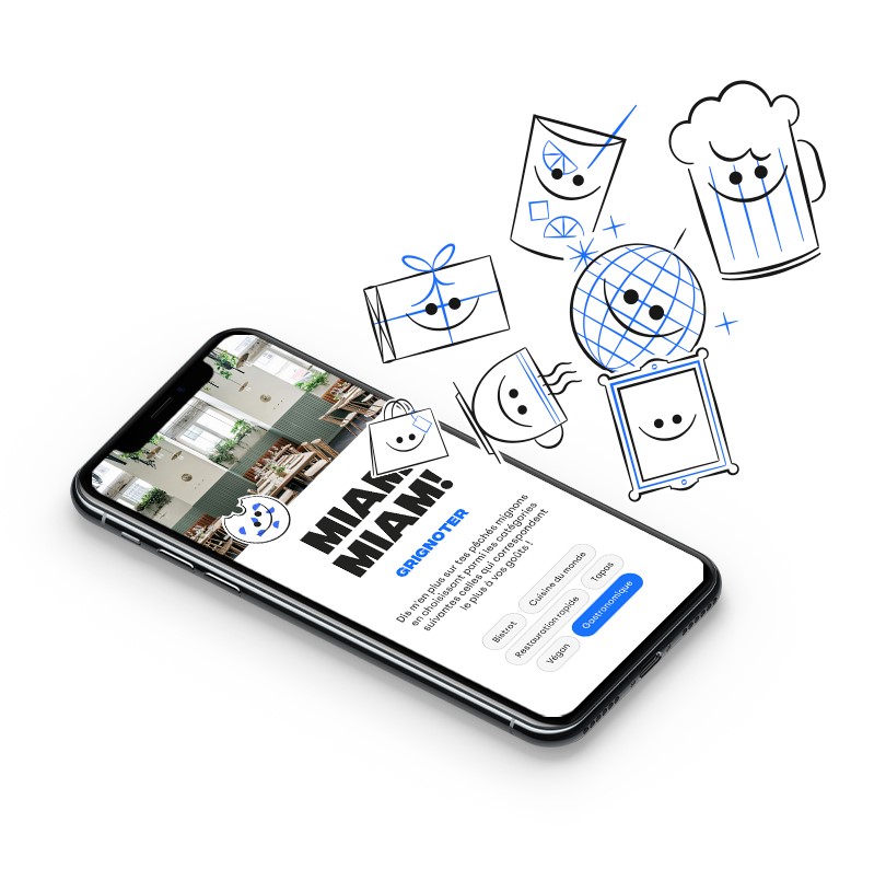mobile avec aperçu de l'application Tipsst